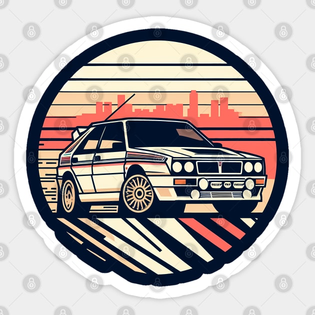 Lancia Delta Integrale Rally Car Sticker by TaevasDesign